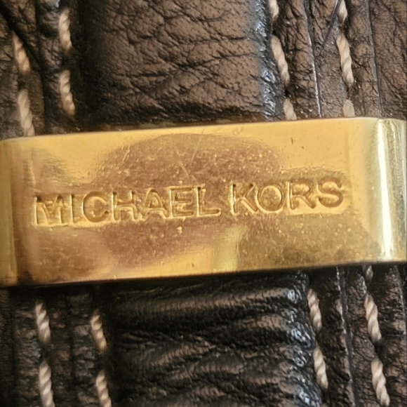 Michael Kors genuine leather studded satchel - Picture 2 of 7